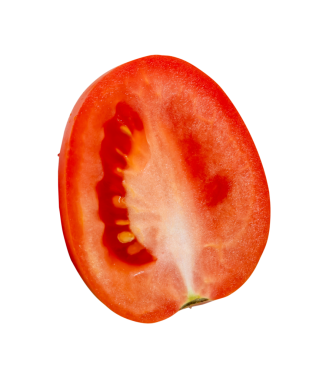 Tek olgun kırmızı domates meyvesi png dosya biçiminde kırpma yolu ile yalıtılmıştır.