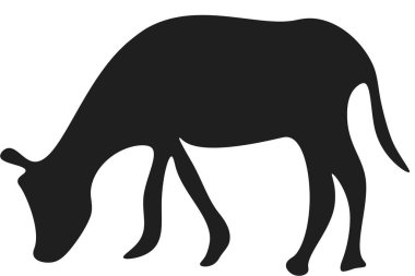 Çürük hayvan silueti. Eşek ya da inek. Vektör illüstrasyonu