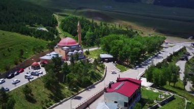  Abdurrahman Gazi Mezarı, Erzurum ilinde bulunan anıt mezar, Drone. Yüksek kaliteli FullHD görüntüler
