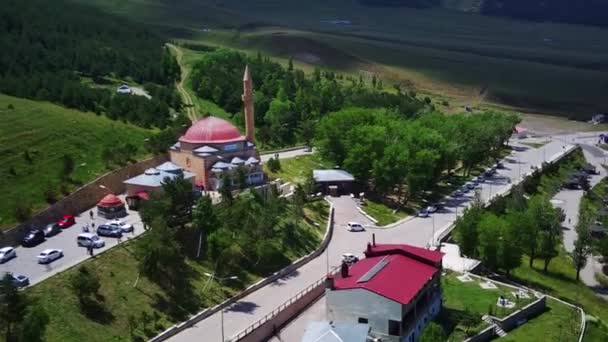 Abdurrahman Gazi Tomb Mausoléu Localizado Província Erzurum Turquia Drone Imagens — Vídeo de Stock