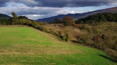 Bolu 'daki Karadeniz ormanlarının büyüleyici sonbahar güzelliği yukarıdan ele geçirildi. Yüksek kalite 4k görüntü