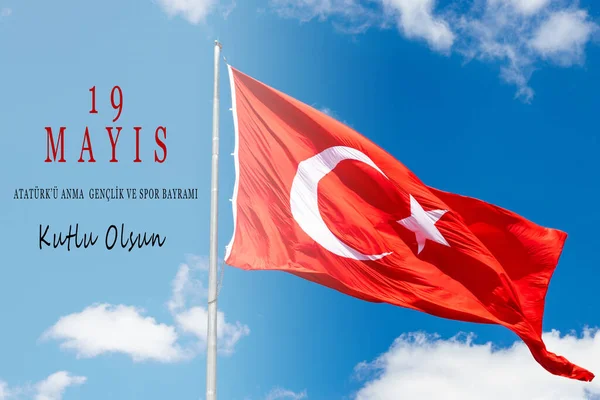 Mayis Ataturku Anma Genclik Spor Bayrami Kutlu Olsun Května Happy — Stock fotografie