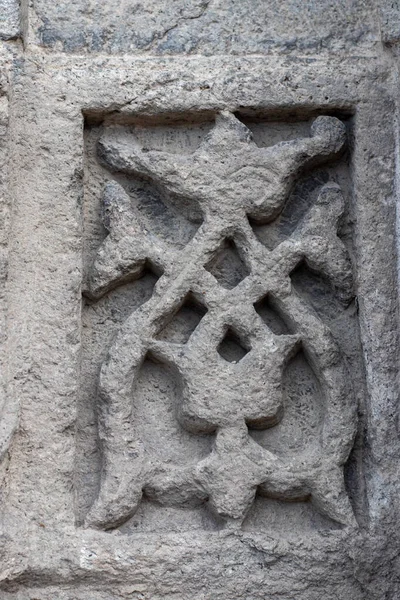 Erzurum Double Minaret Madrasa Stone Περίπλοκα Γλυπτά Και Ανάγλυφα Υψηλής — Φωτογραφία Αρχείου