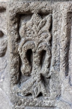 Erzurum Çifte Minare Madrasa Taş Karmaşık Oymalar ve Süslemeler. Yüksek kalite fotoğraf