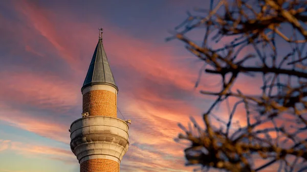 Photo Horizontale Pour Les Jours Islamiques Minaret Mosquée Espace Texte — Photo