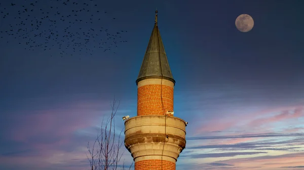 Photo Horizontale Pour Les Jours Islamiques Minaret Mosquée Espace Texte — Photo
