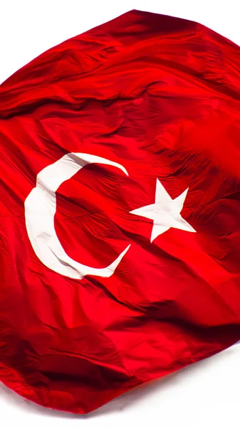土耳其国旗为庆祝和私人日而飘扬 社交媒体横幅 飘扬土耳其国旗 垂直的新闻报道柱 复制空间 高质量的照片 — 图库照片