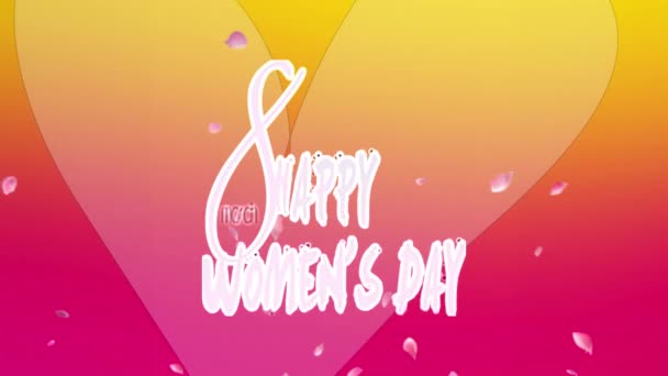 Mart Mutlu Kadınlar Günü Soyut Eğimli Kırmızı Turuncu Pembe Yumuşak — Stok video