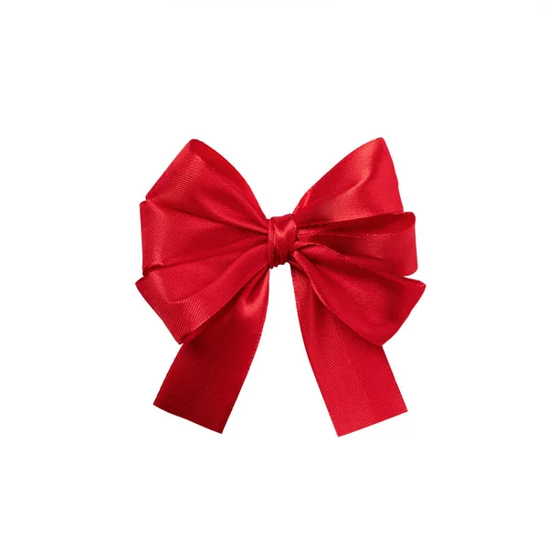 Red Silk Tied Bow Gift Package Decoration Tied Bow Element — Stock Photo, Image