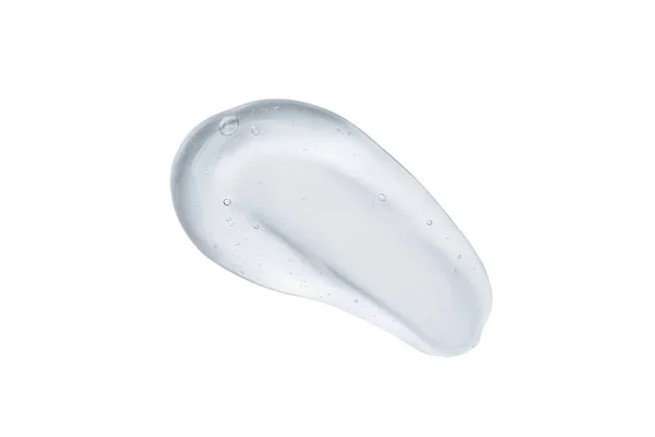Serum gel swatch isolated on white background. Cosmetic transparent gel serum texture.