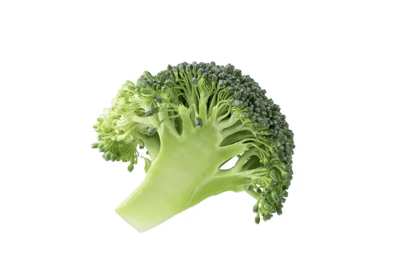 Beyaz Arka Planda Izole Edilmiş Taze Brokoli Brokoli Lahana Dilimi — Stok fotoğraf