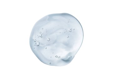 Serum gel swatch isolated on white background. Cosmetic transparent gel serum texture.