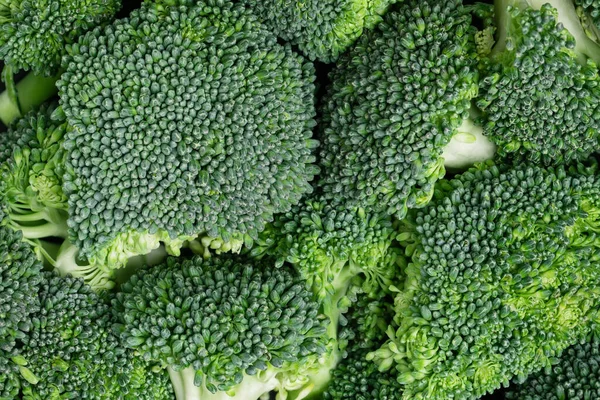 Broccoli Slices Top View Closeup Fresh Broccoli Cabbage Background — Stock Photo, Image