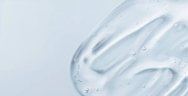 Siero Gel Striscio Sfondo Blu Gel Cosmetico Trasparente Texture Siero — Foto Stock