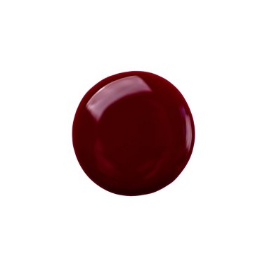 Burgundy marka jöle oje ya da beyaz arka planda izole edilmiş ruj örneği. Tasarım için oje lekesi.