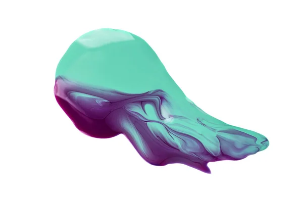 Бирюзовый Фиолетовый Образцы Гелевого Лака Ногтей Изолированы Белом Фоне Мазок — стоковое фото