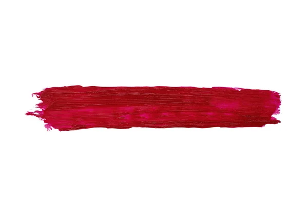 Κόκκινο Δείγμα Κραγιόν Απομονωμένο Λευκό Φόντο Βούρτσα Κραγιόν Σκιά Ματιών — Φωτογραφία Αρχείου