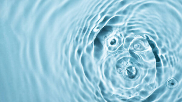 Blue water wave background top view. Abstract water drops texture for design.