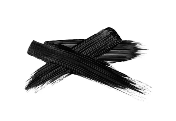 Beyaz Arka Planda Siyah Rimel Fırça Izi Var Tasarım Için — Stok fotoğraf