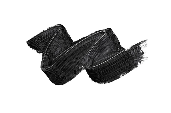 Czarny Tusz Rzęs Swatch Odizolowany Białym Tle Mascara Kosmetyczna Rozmazana — Zdjęcie stockowe