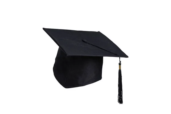 以白人背景为由孤立的毕业典礼帽 毕业设计用的临终关怀帽 — 图库照片