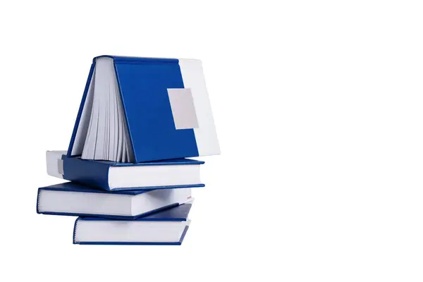Стопка Книг Твердом Переплете Изолирована Белом Фоне Книги Бизнеса Образовательного — стоковое фото
