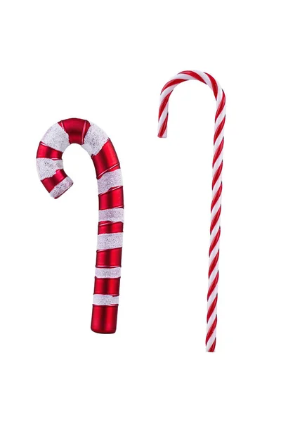 Christmas Candy Cane Isolated White Background Red Striped Christmas Candy Royalty Free Stock Photos