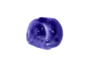 Mor sarı saç şampuanı, beyaz arka planda izole edilmiş. Sarı saçlar için mor saç toniği..