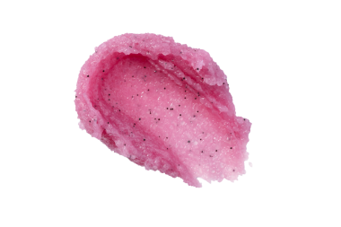 Pembe ahududu fırçasının karışık dokusu şeffaf arka planda izole edilmiş. SPA 'da vücut ve yüz için meyve temizleyicisi. Tasarım için vücut bakımı fırçası.