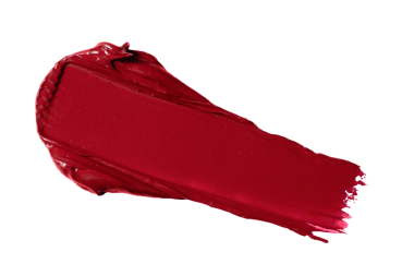 Şeffaf arkaplanda kırmızı ruj izi var. Güzellik ürünü tasarımı için kırmızı ruj örneği.