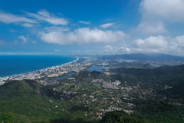 Vista Aérea Del Mar Las Montañas Ciudad Costa — Foto de Stock
