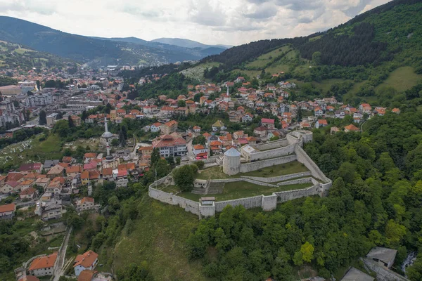 Bosna Hersek Teki Travnik Kentinin Hava Fotoğrafı — Stok fotoğraf