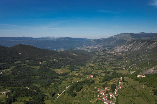 Aerial Photo City Jajce Bosnia Herzegovina Royalty Free Stock Photos