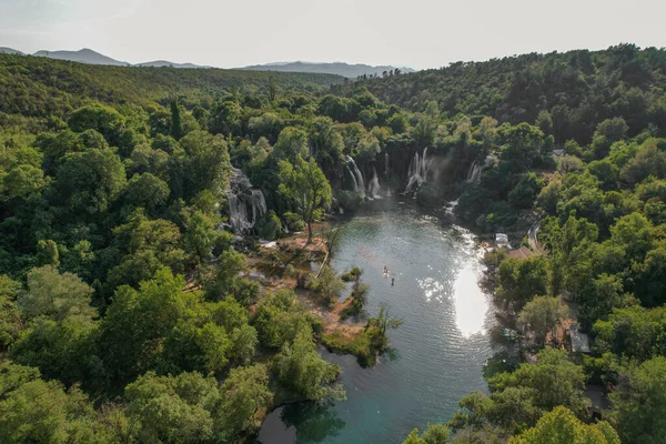 Bósnia Herzegovina Cachoeiras Kravica Nas Proximidades Mostar Fotografia De Stock