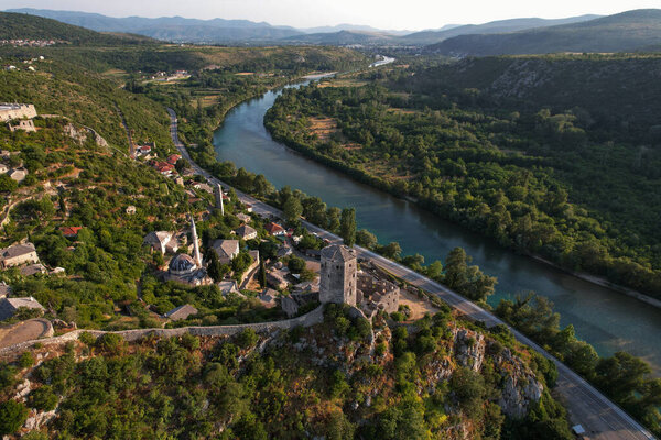 Poitelj Town Hill Bosnia Herzegovina Royalty Free Stock Images