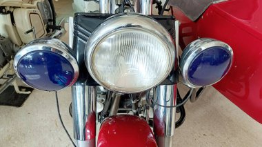 Close Up round in shape Classic Motorcycle Headlights