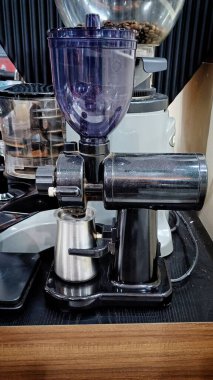 Close Up Modern Coffee Maker in cafe