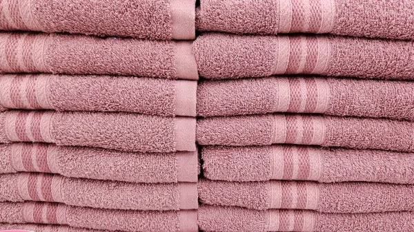 Close Up Pile of Towel at factory outlet