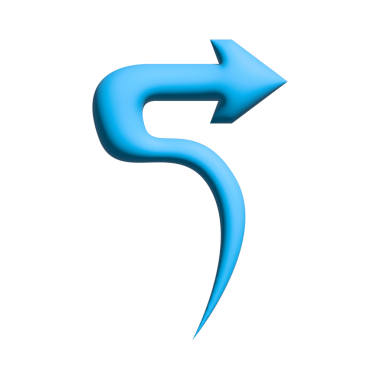 3B ok veya yön simgesini mavi renkte şişir