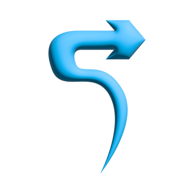 3B ok veya yön simgesini mavi renkte şişir