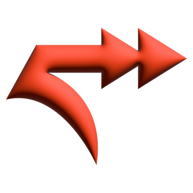 Okun 3B illüstrasyonunu veya turuncu renkli yön simgesini şişir