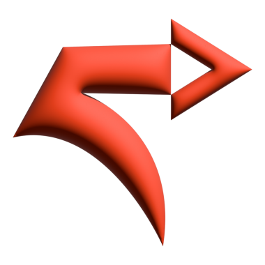 Okun 3B illüstrasyonunu veya turuncu renkli yön simgesini şişir