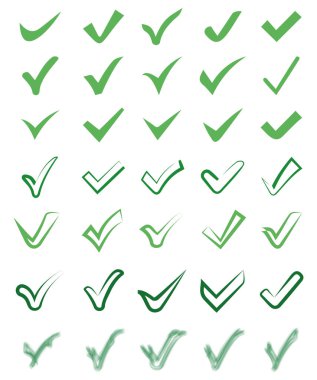 Farklı biçimlerde koleksiyon ya da işaretler ya da işaretler