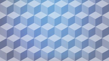 Açık Mavi Gradyan 3B küp geometrik pürüzsüz desen arkaplanı