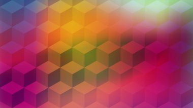 Renkli Gradyan 3B küp geometrik pürüzsüz desen arkaplanı