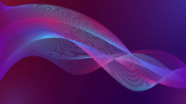 Soyut renkli bükülmüş eğri çizgi dalgaları teknolojisi arkaplanı
