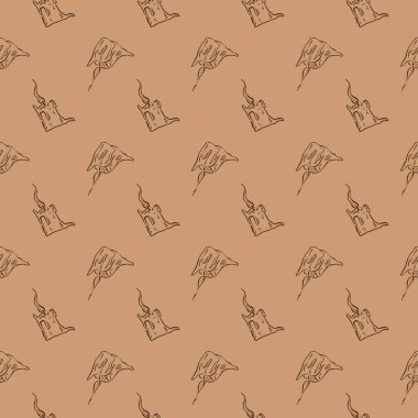 Elle çizilmiş pürüzsüz desen, elle çizilmiş yanık silueti.