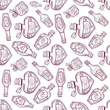 Dekorasyon için cadılar bayramı modeli. Mürekkep şeklinde iksirli kırmızı şişeler. Tasarım için Cadılar Bayramı partisi davetiyeleri, albüm.