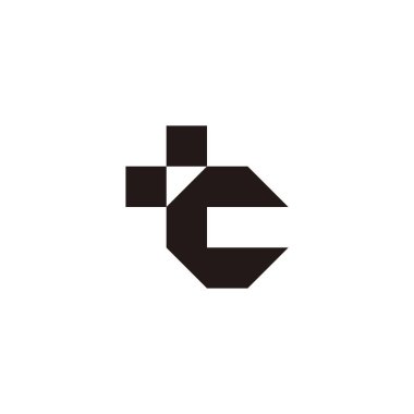 ct tc t kareler, eşsiz geometrik sembol basit logo vektörü
