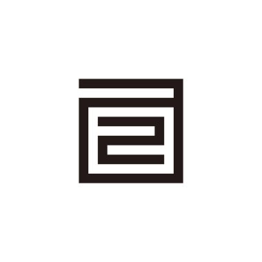 A harfi, 2 numaralı kare geometrik sembol basit logo vektörü